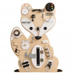 Manipulačná doska / activity board prírodná líška Foxy Family 82 cm x 62 cm so stojanom